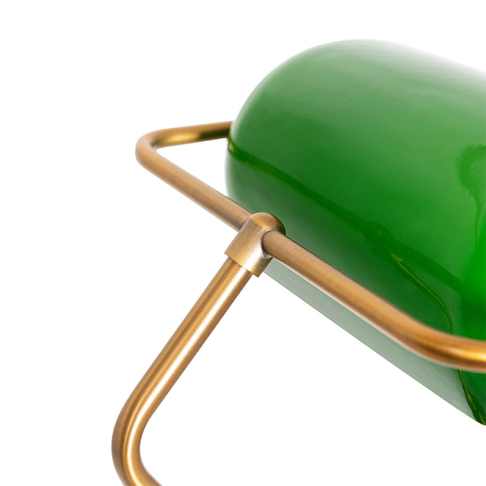 QAZQA Smart notaris vloerlamp brons met groen glas incl. Wifi A60 -