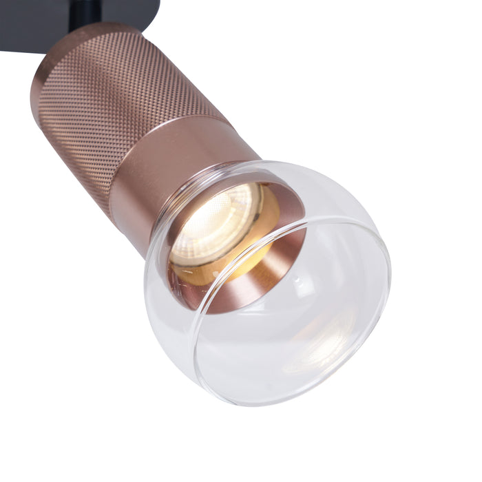 QAZQA Afgeronde plafondspot donker brons 2-lichts draai- en