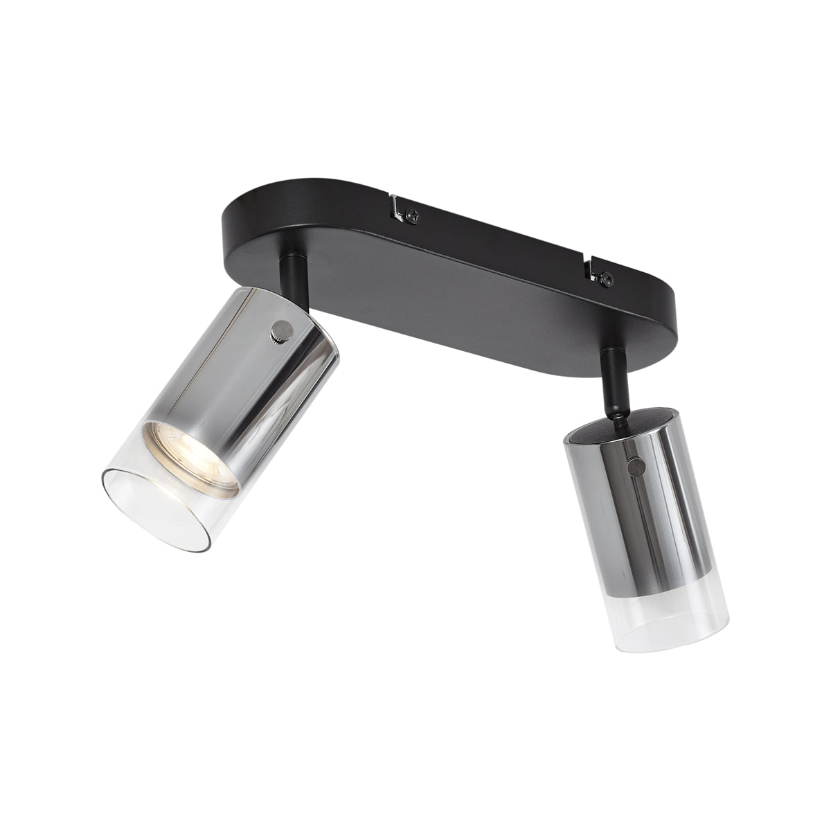 QAZQA Moderne plafondspot gunmetal 2-lichts draai- en verstelbaar -