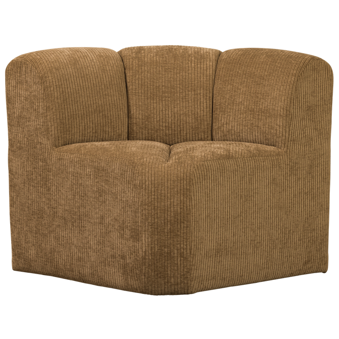 WOOOD Mojo Eetbankje Hoek Met Rugleuning - Ribstof - Honing Geel