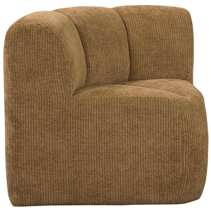 WOOOD Mojo Eetbankje Hoek Met Rugleuning - Ribstof - Honing Geel