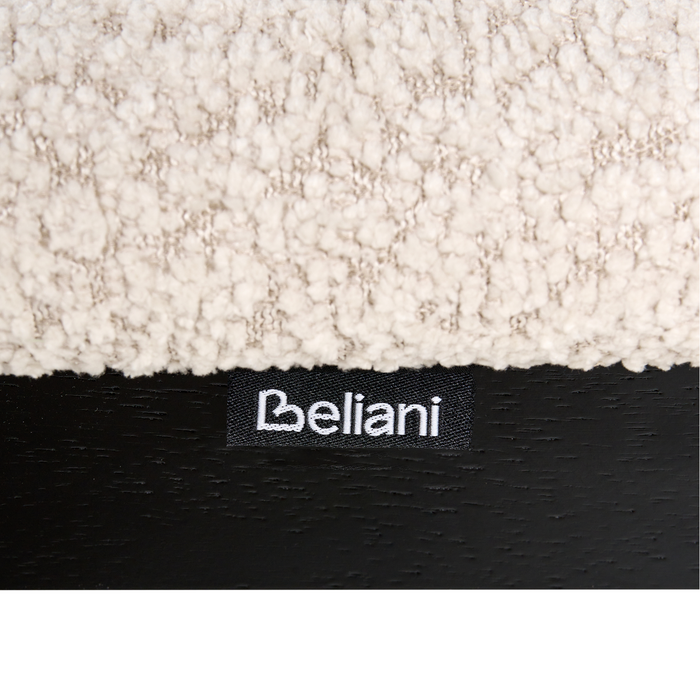 Beliani - ISLE - Eetkamerstoel set van 2 - Zwart|Beige - Rubberhout