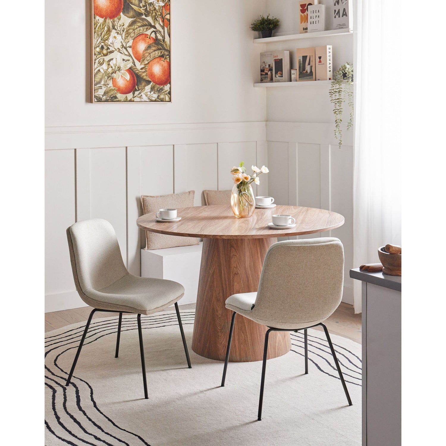 Beliani - LORIDA - Eetkamerstoel set van 2 - Beige - Stof