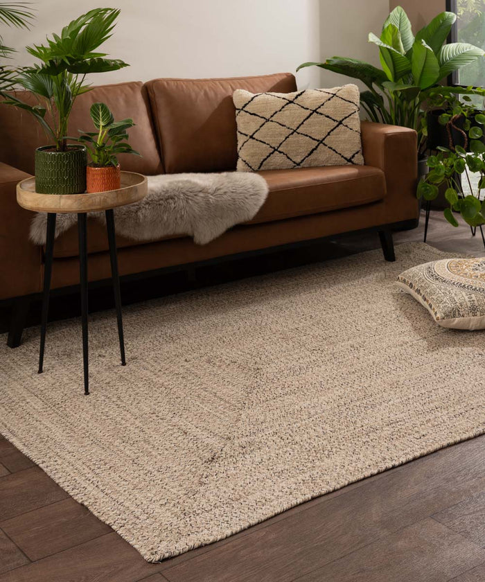 Boho&me Vloerkleed katoen - Joy beige|wit - 300x400 cm