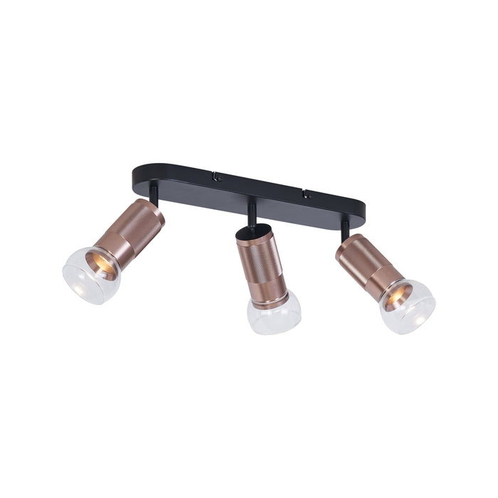 QAZQA Afgeronde plafondspot donker brons 3-lichts draai- en