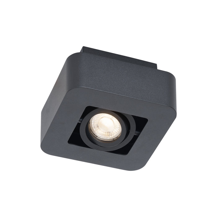 QAZQA Afgeronde opbouwspot zwart draai- en kantelbaar - Dox