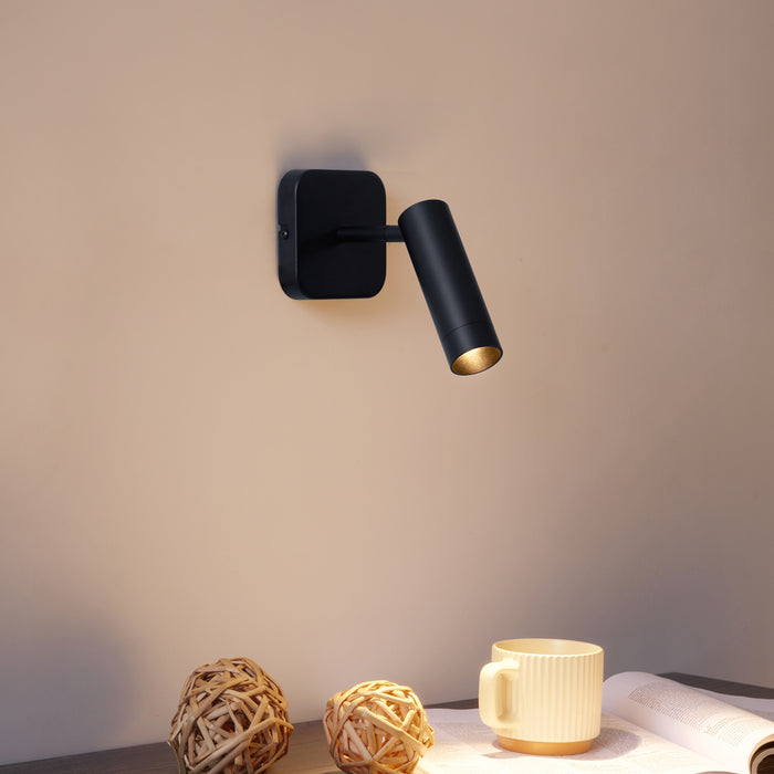 QAZQA Moderne plafondspot zwart rond GU10 35mm draai- en kantelbaar -