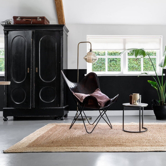 Eva Interior- Jute Vloerkleed Rechthoek Naturel|Wit