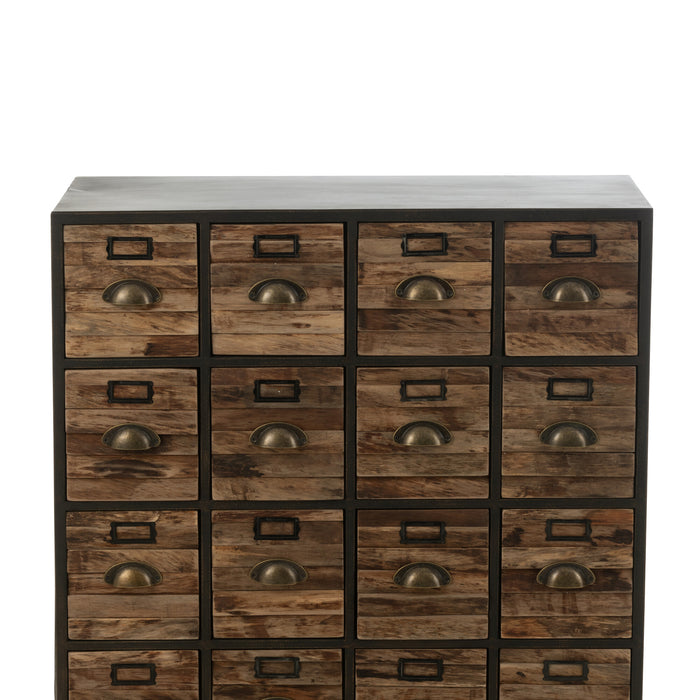 J-Line kast 16 Schuiven - hout|metaal - bruin