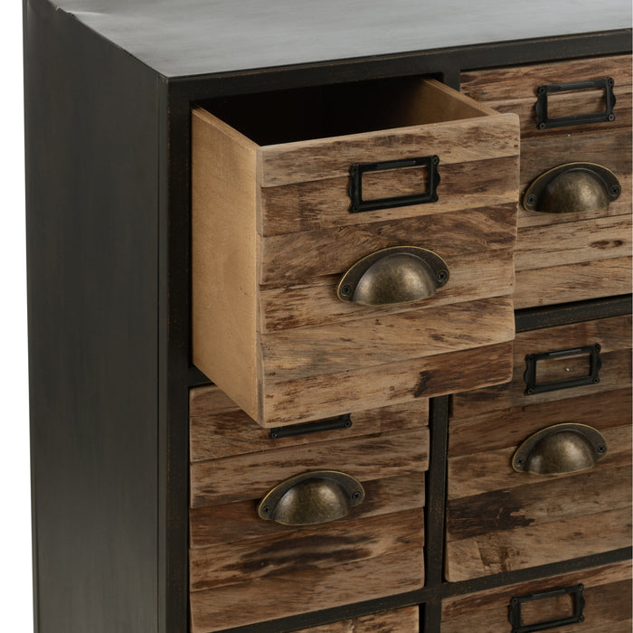 J-Line kast 16 Schuiven - hout|metaal - bruin