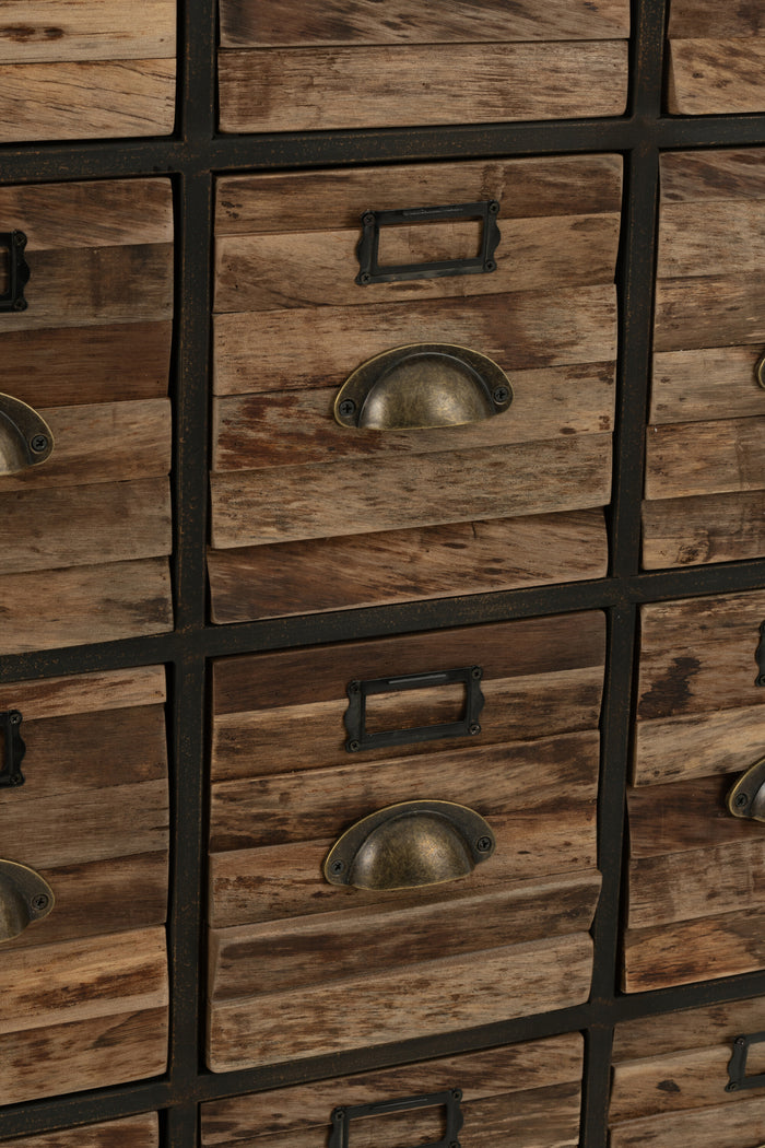 J-Line kast 16 Schuiven - hout|metaal - bruin