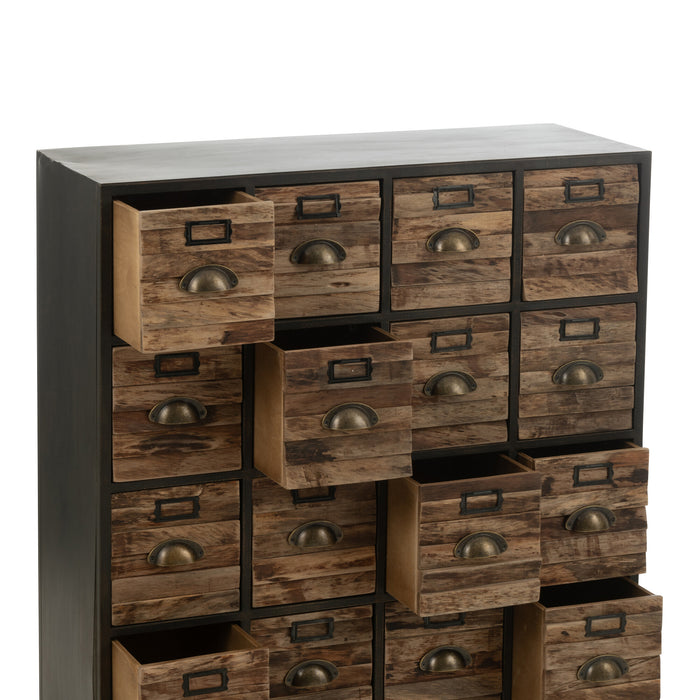 J-Line kast 16 Schuiven - hout|metaal - bruin
