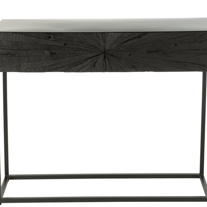 J-Line console Shanil - hout|ijzer - zwart