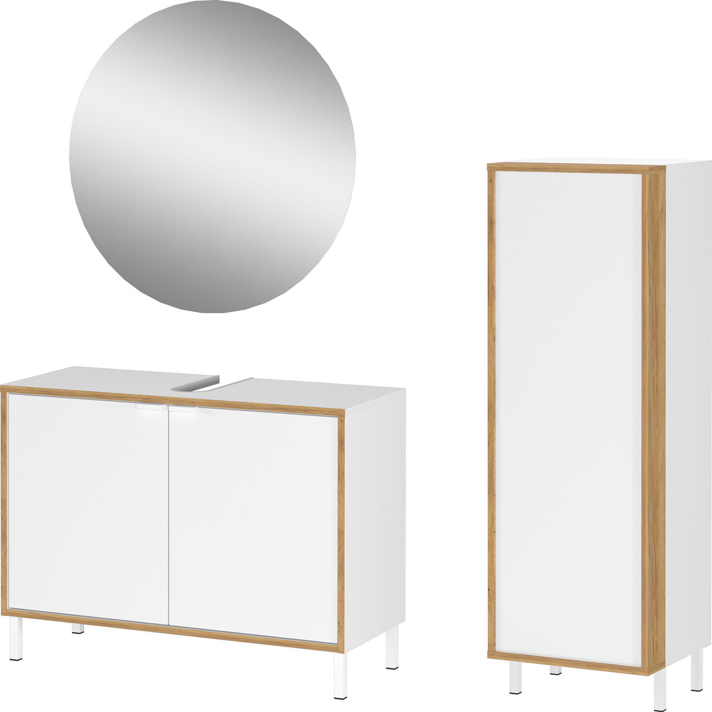 Germania Topeka Wit | Eiken Badmeubel Set Twee