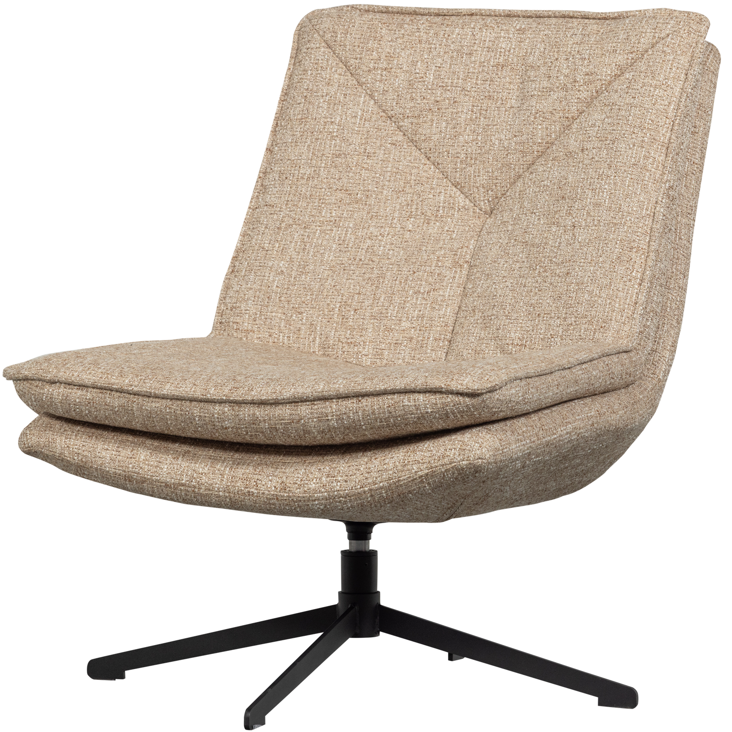 WOOOD Milaro Draaifauteuil - Polyester - Naturel Melange - 88x75x94