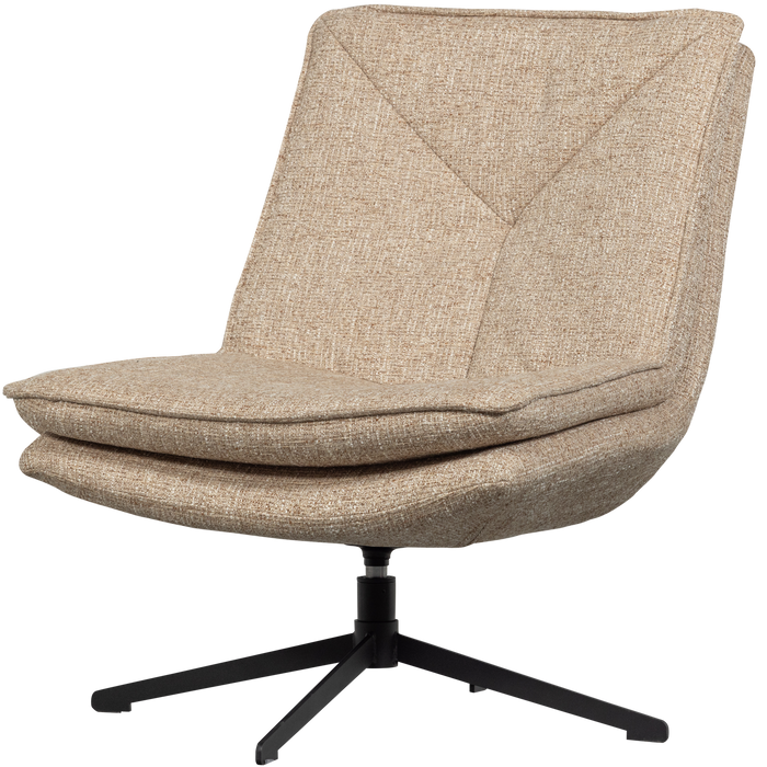 WOOOD Milaro Draaifauteuil - Polyester - Naturel Melange - 88x75x94