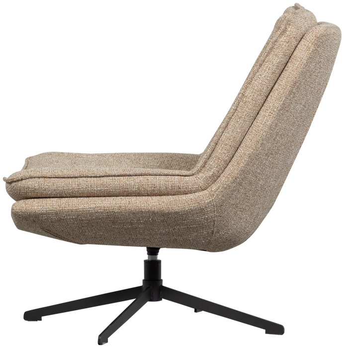 WOOOD Milaro Draaifauteuil - Polyester - Naturel Melange - 88x75x94