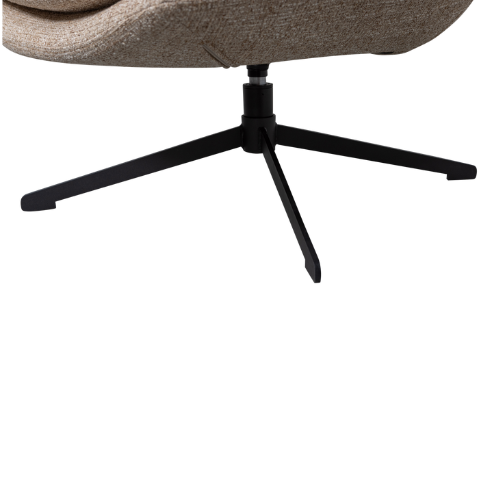 WOOOD Milaro Draaifauteuil - Polyester - Naturel Melange - 88x75x94