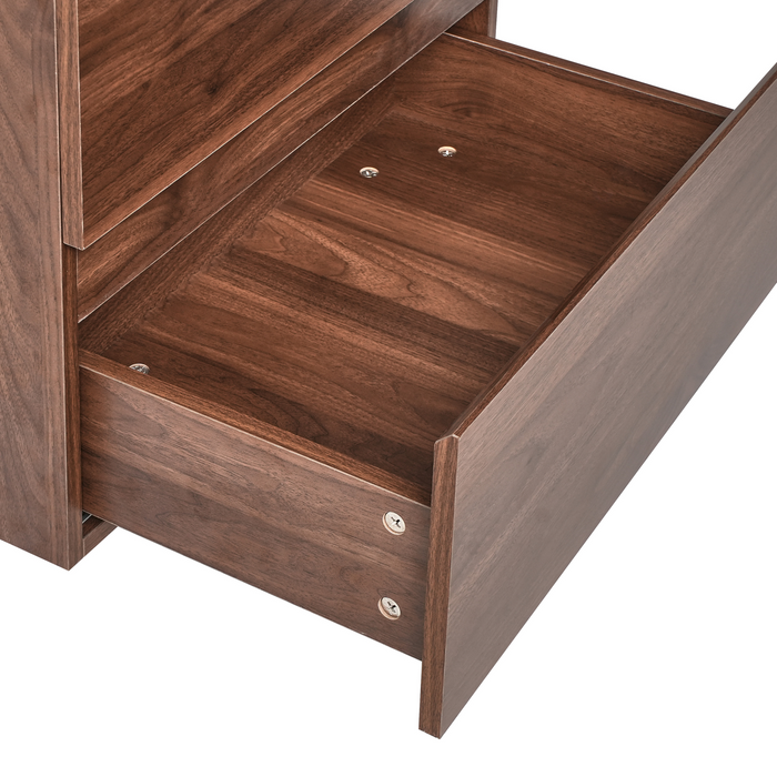 Beliani - CARDIEL - Wandgemonteerde wastafelkast - Donkerbruin - MDF