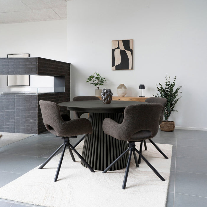 House Nordic Osaka Zwart Eiken Eettafel Rond Ø140