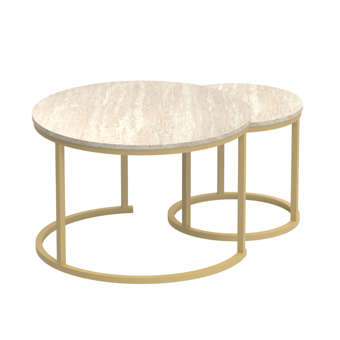 Calicosy - Set van 2 Ronde Nesttafels LENNY - Ø70 cm