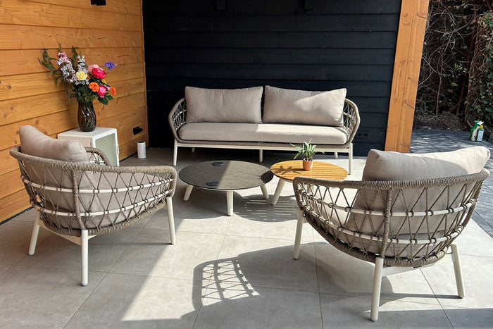 VDG Julia stoel bank loungeset - 5 delig - oyster