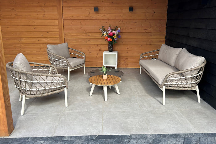 VDG Julia stoel bank loungeset - 5 delig - oyster