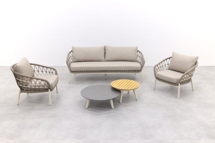 VDG Julia stoel bank loungeset - 5 delig - oyster