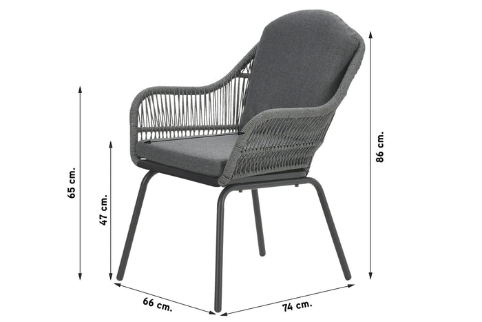 Garden Impressions Triton dining stoel - Rope|Grey