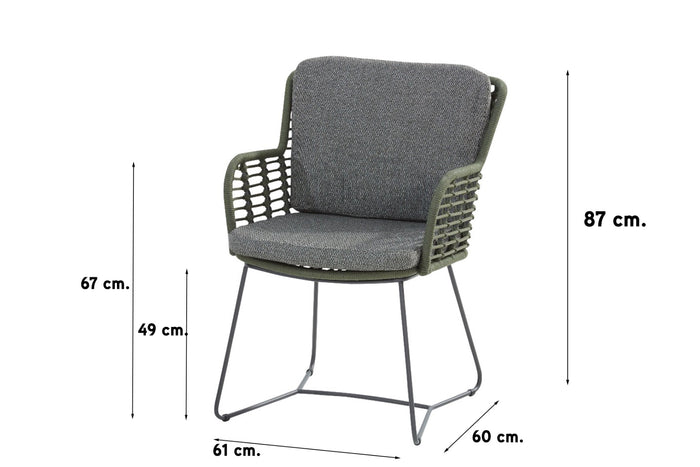 4-Seasons Fabrice tuinstoel - Groen (1 stuk)