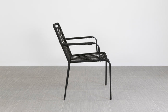 VDG Denver Rope stapelbare tuinstoel - Zwart