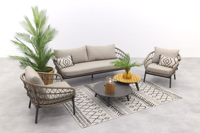 VDG Julia stoel bank loungeset - 5-delig - antraciet