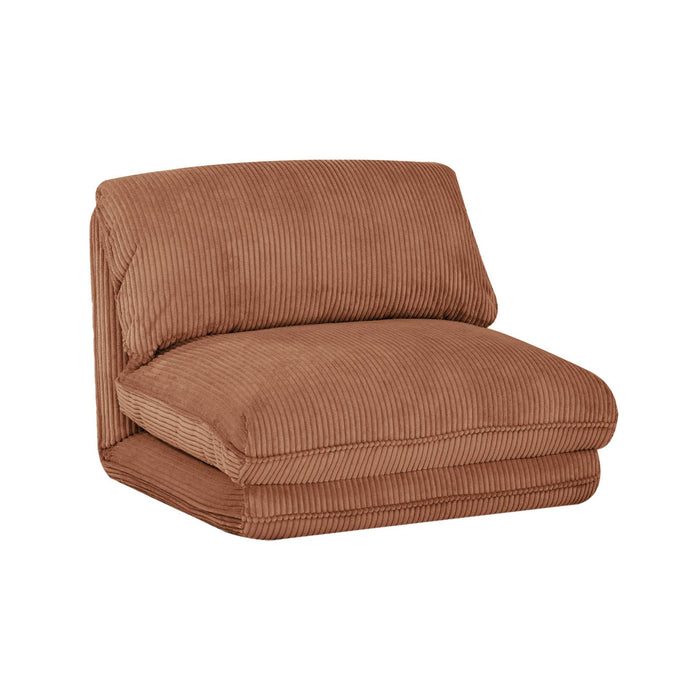 sweeek - Slaapfauteuil omvormbaar ribfluweel dikke rib 1 persoons Cosy