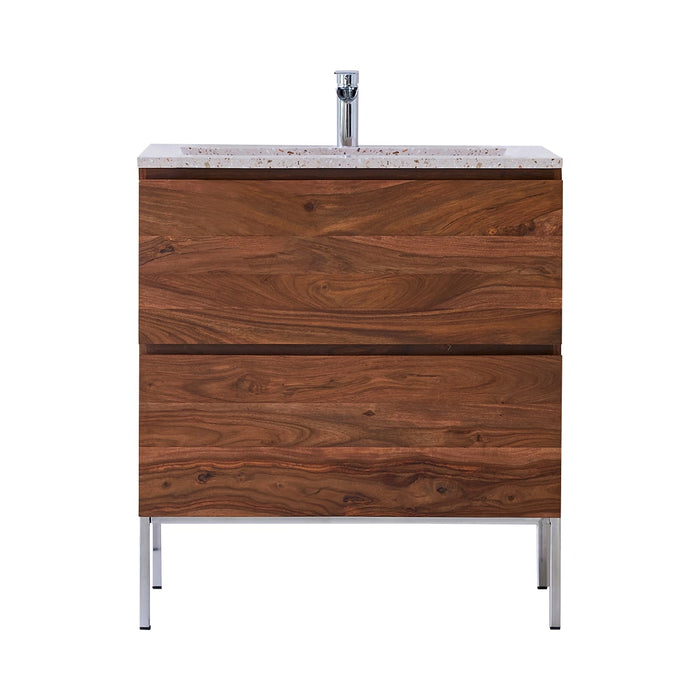 Tikamoon - Nova - Massief palissanderhouten en terrazzo premium badka…