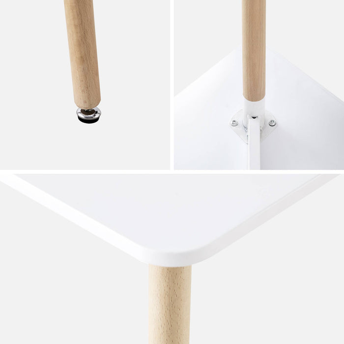 sweeek - Scandinavische vierkante eettafel in hout, 2 stoelen