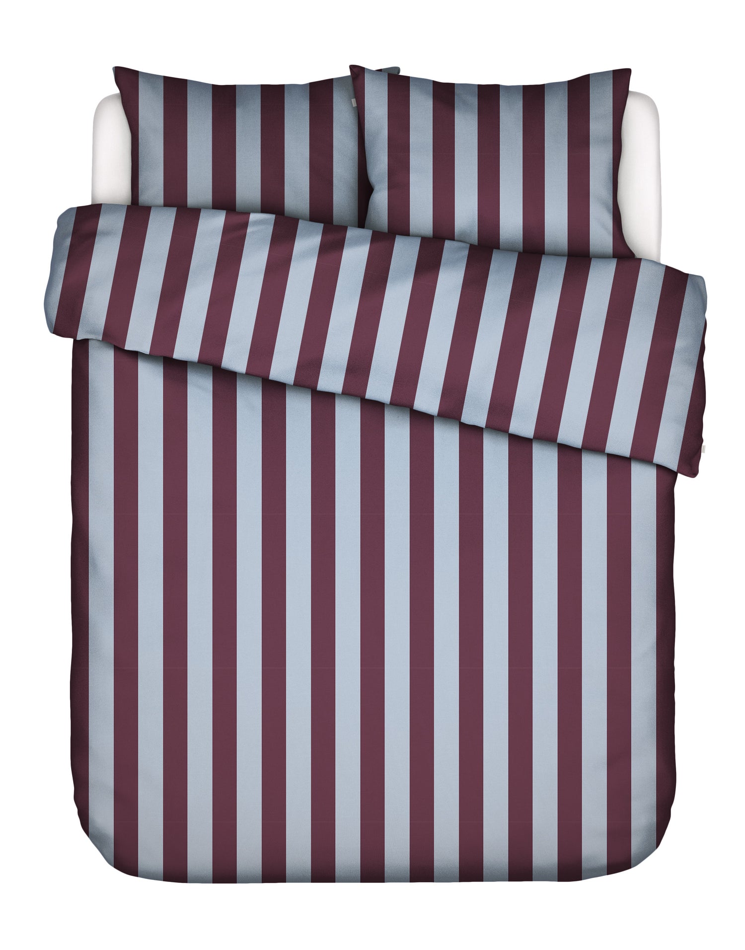 Essenza Minte Stripe Dekbedovertrek 200 x 200|220 cm - Mauve|Blue