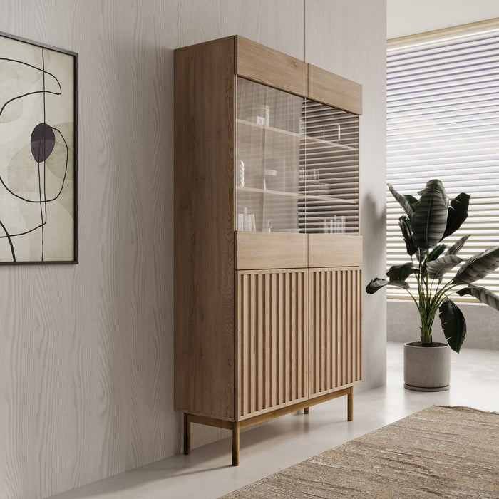 Meubella - Vitrinekast Storm - Eiken - 106 cm