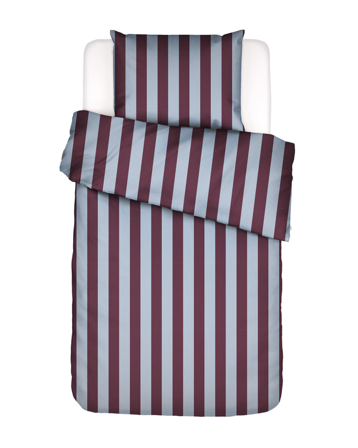 Essenza Minte Stripe Dekbedovertrek 140 x 200|220 cm - Mauve|Blue
