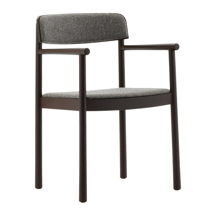 Normann Copenhagen Timb Eetkamerstoel met Armleuning - Textiel - Donkergrijs / Bruin