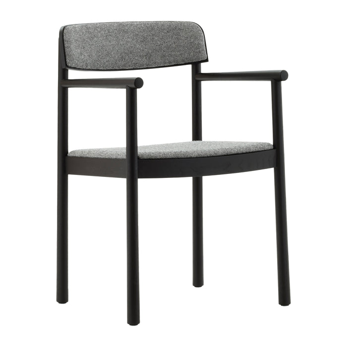 Normann Copenhagen Timb Eetkamerstoel met Armleuning - Textiel - Lichtgrijs / Zwart