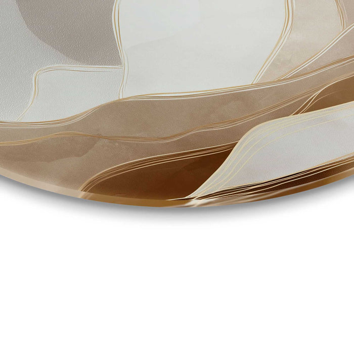 Reinders - Maan achter de bergen - Glasschilderij Ø 50 cm - Beige