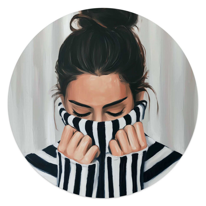 Reinders - Rustige sfeer - Glasschilderij Ø 50 cm - Zwart-Wit