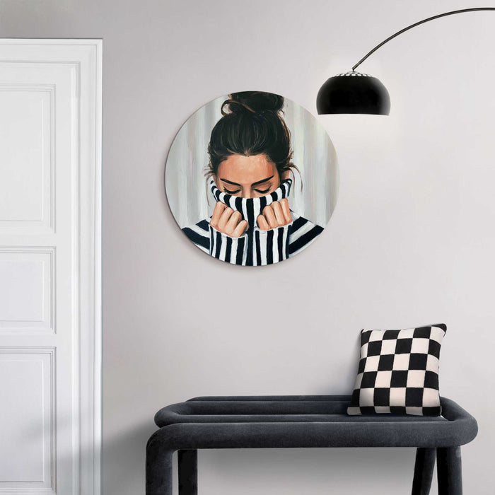 Reinders - Rustige sfeer - Glasschilderij Ø 50 cm - Zwart-Wit