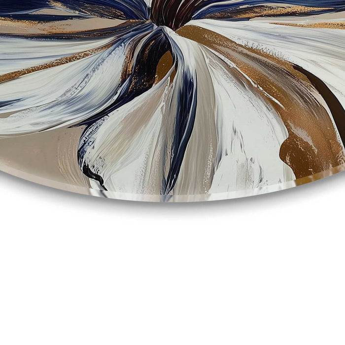 Reinders - Glamour bloem - Glasschilderij Ø 50 cm - Blauw