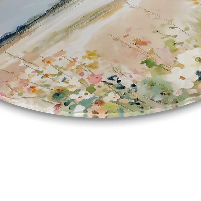 Reinders - Lente horizon - Glasschilderij Ø 50 cm - Beige