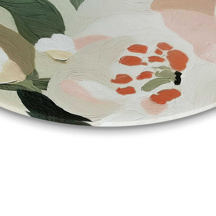 Reinders - Pastel bloemen - Glasschilderij Ø 50 cm - Groen