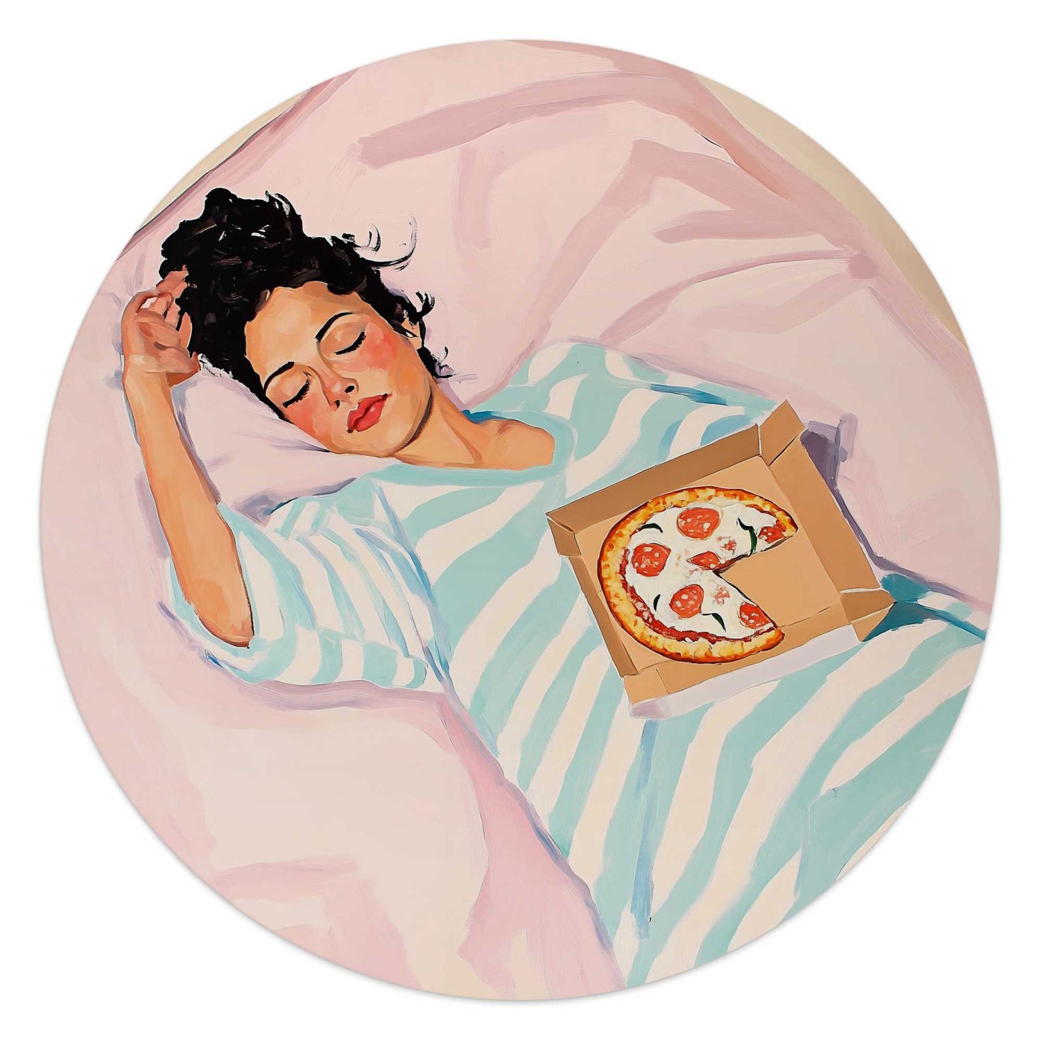 Reinders - After dinner dip - Glasschilderij Ø 50 cm - Roze