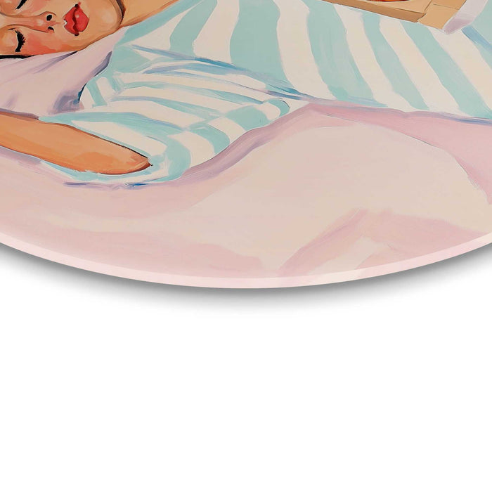 Reinders - After dinner dip - Glasschilderij Ø 50 cm - Roze