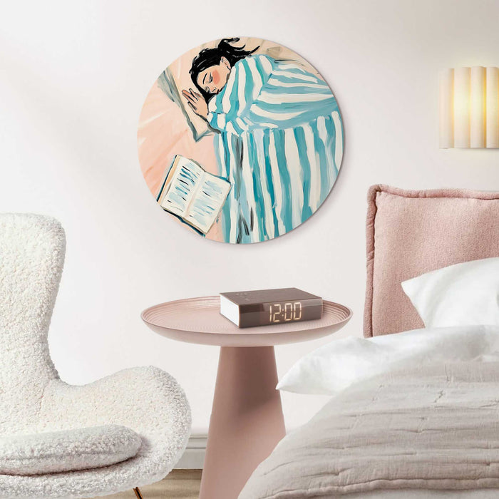 Reinders - Lees & Ontspan - Glasschilderij Ø 50 cm - Blauw