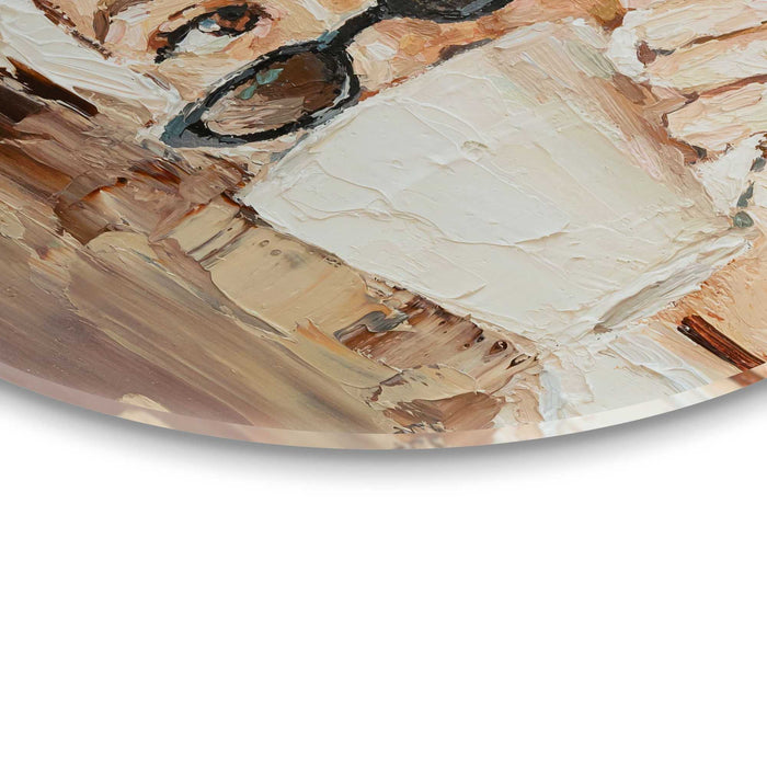 Reinders - Ochtendkoffie - Glasschilderij Ø 50 cm - Beige